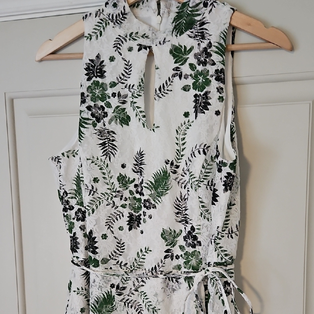 Botanical Print Lace Dress Size 12 - Picture 2 of 5